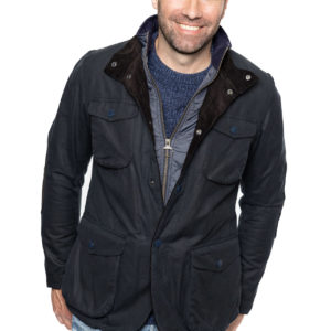 Ogston Wax Navy- Barbour Paris