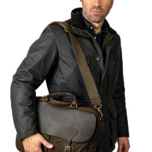 Sac Wax Leather Briefcase- Barbour Paris