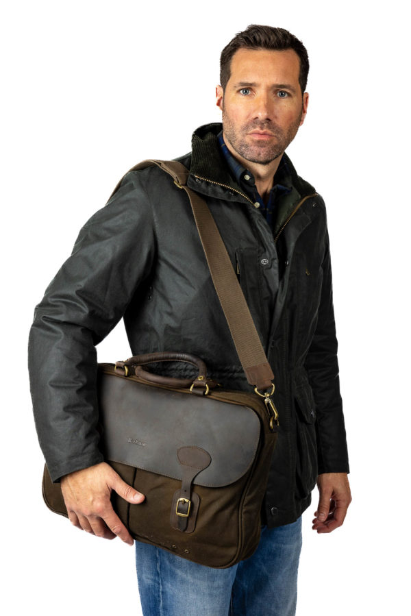 Sac Wax Leather Briefcase- Barbour Paris