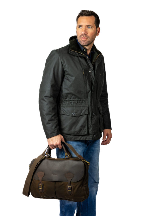Sac Wax Leather Briefcase- Barbour Paris