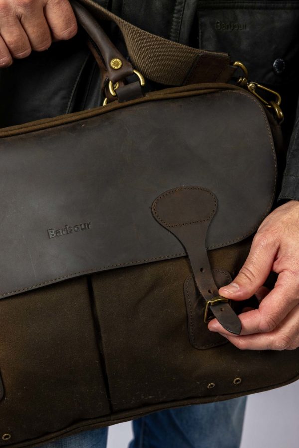 Sac Wax Leather Briefcase- Barbour Paris