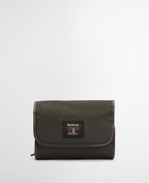 Wax Hanging Washbag Olive