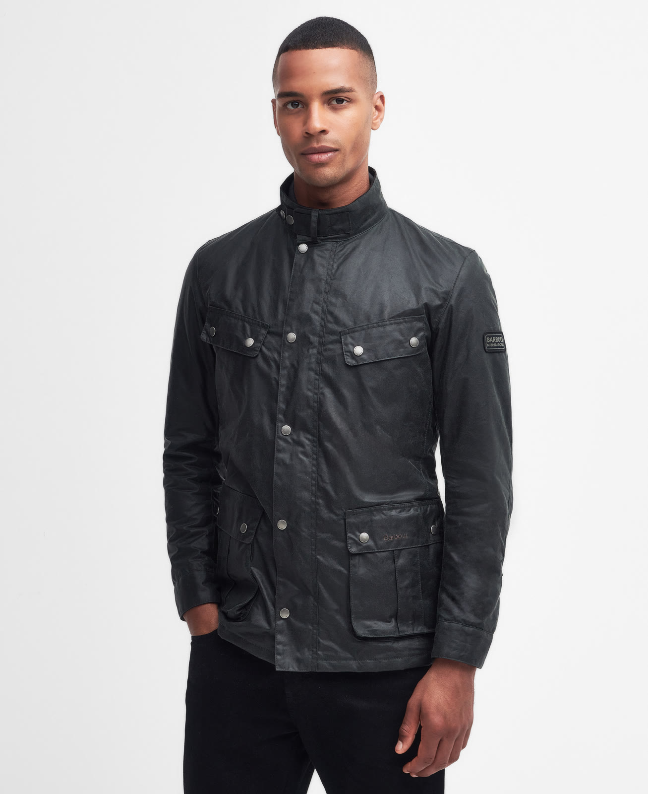 b-intl-duke-wax-jacket-sage-homme-MWX0337SG91_01front_light B.Intl Duke Wax Jacket Sage