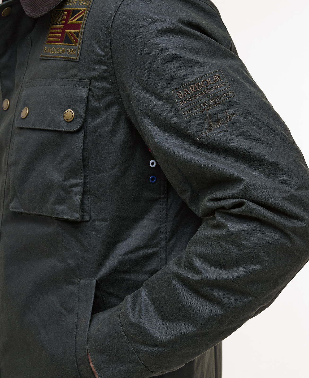 b-intl-workers-wax-jacket-sage-homme-MWX1853SG91_05detailb_light B.Intl Workers Wax Jacket Sage