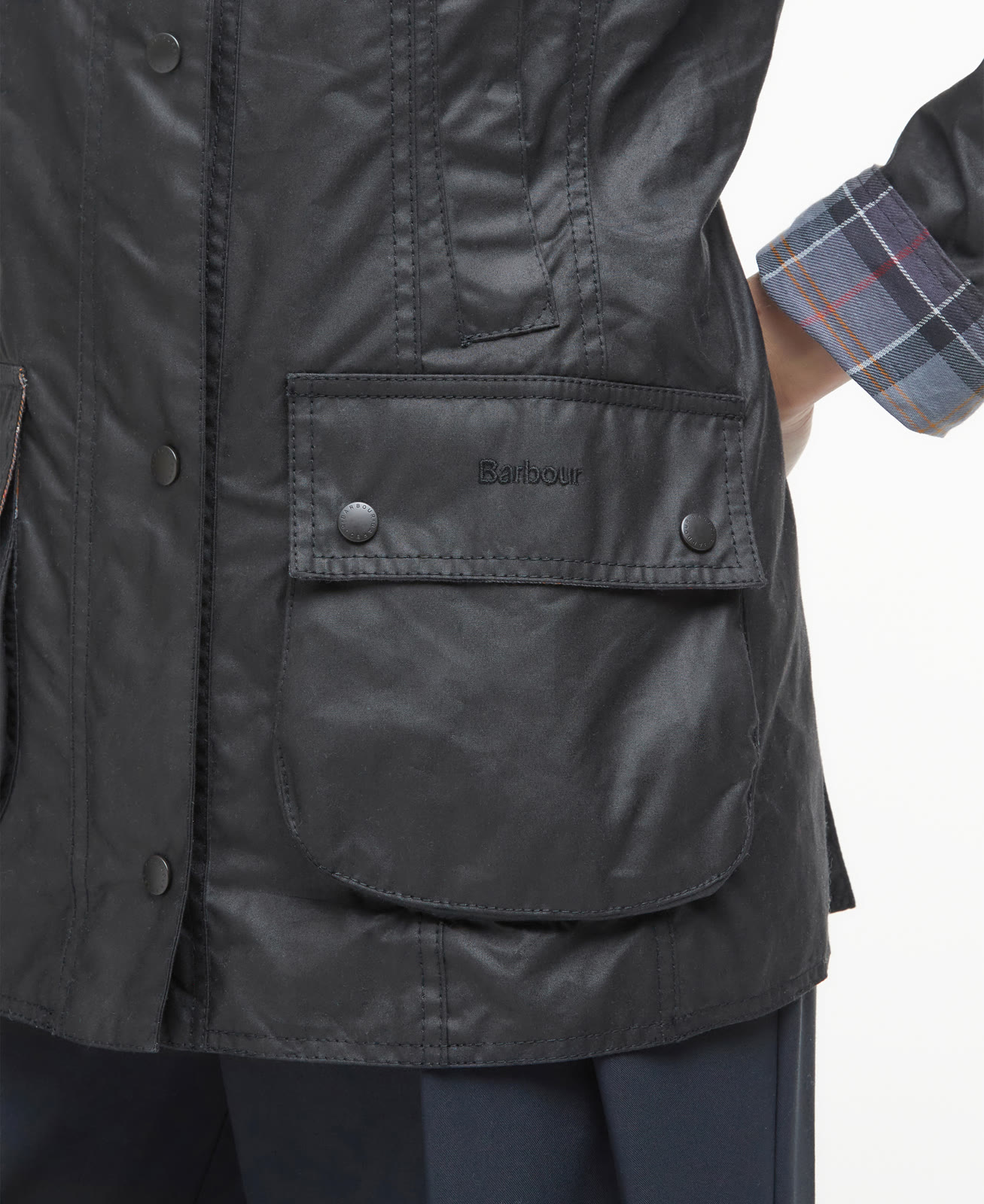 beadnell-wax-jacket-navy-femme-LWX0667BK11_05detaild_light Beadnell Wax Jacket Black