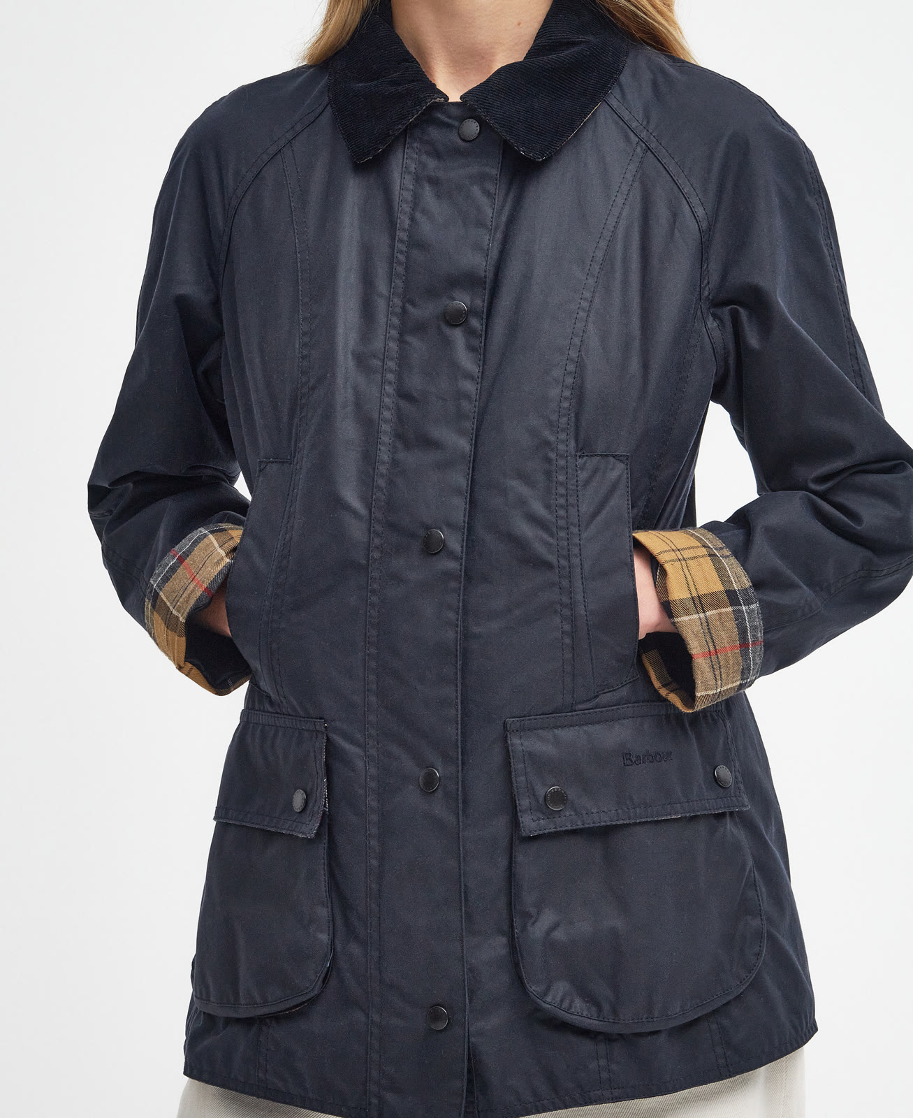 beadnell-wax-jacket-navy-femme-LWX0667NY91_05detaild_light Beadnell Wax Jacket Navy