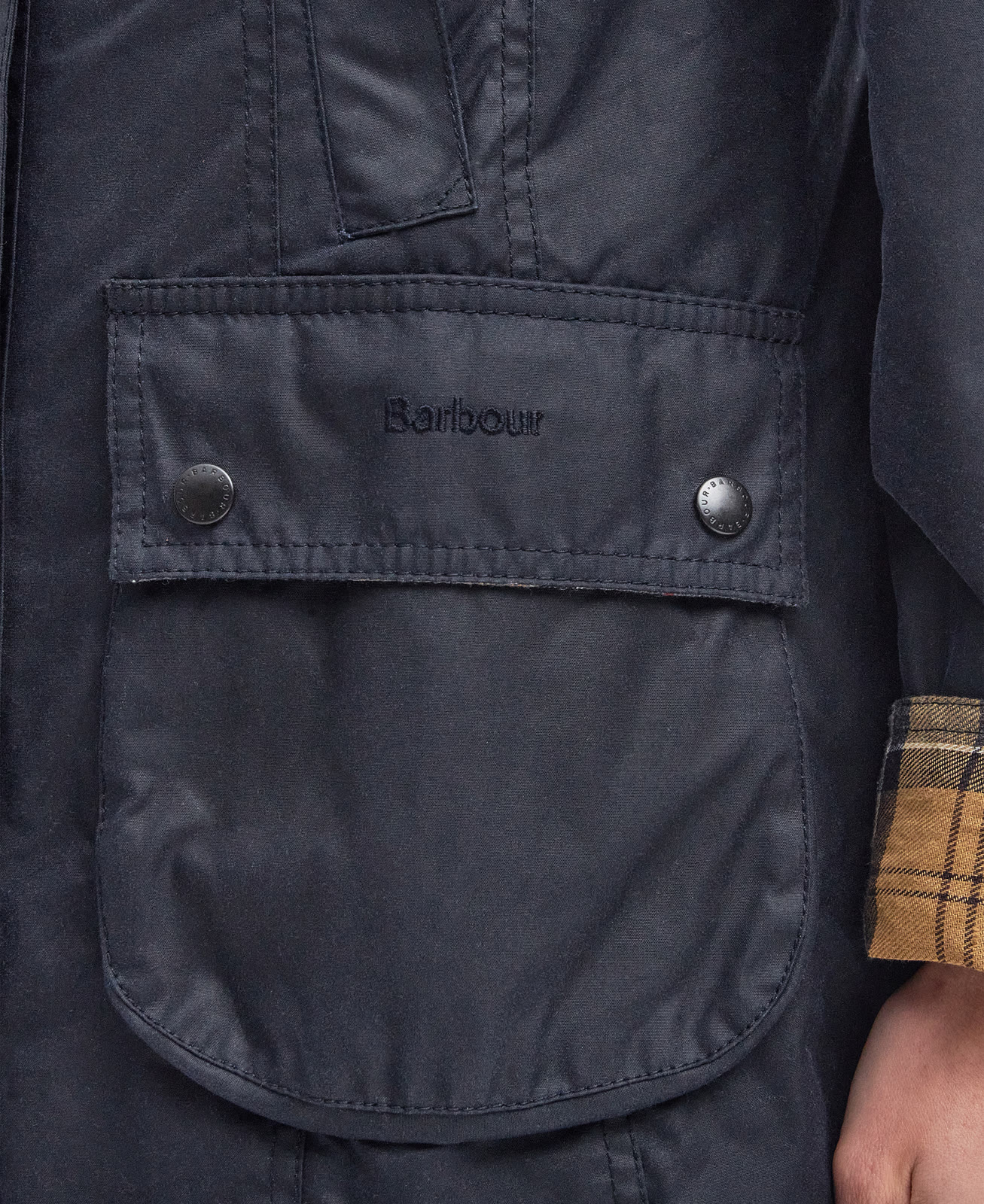 beadnell-wax-jacket-navy-femme-LWX0667NY91_05detaile_light Beadnell Wax Jacket Navy