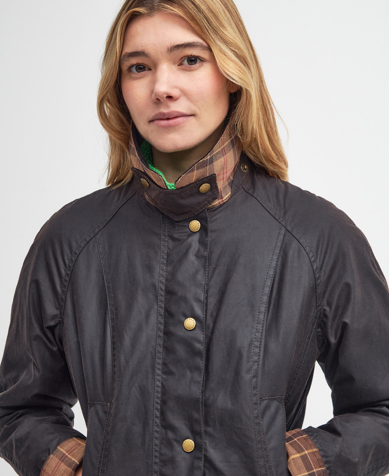 beadnell-wax-jacket-navy-femme-LWX0667RU52_05detailb_light Beadnell Wax Jacket Rustic