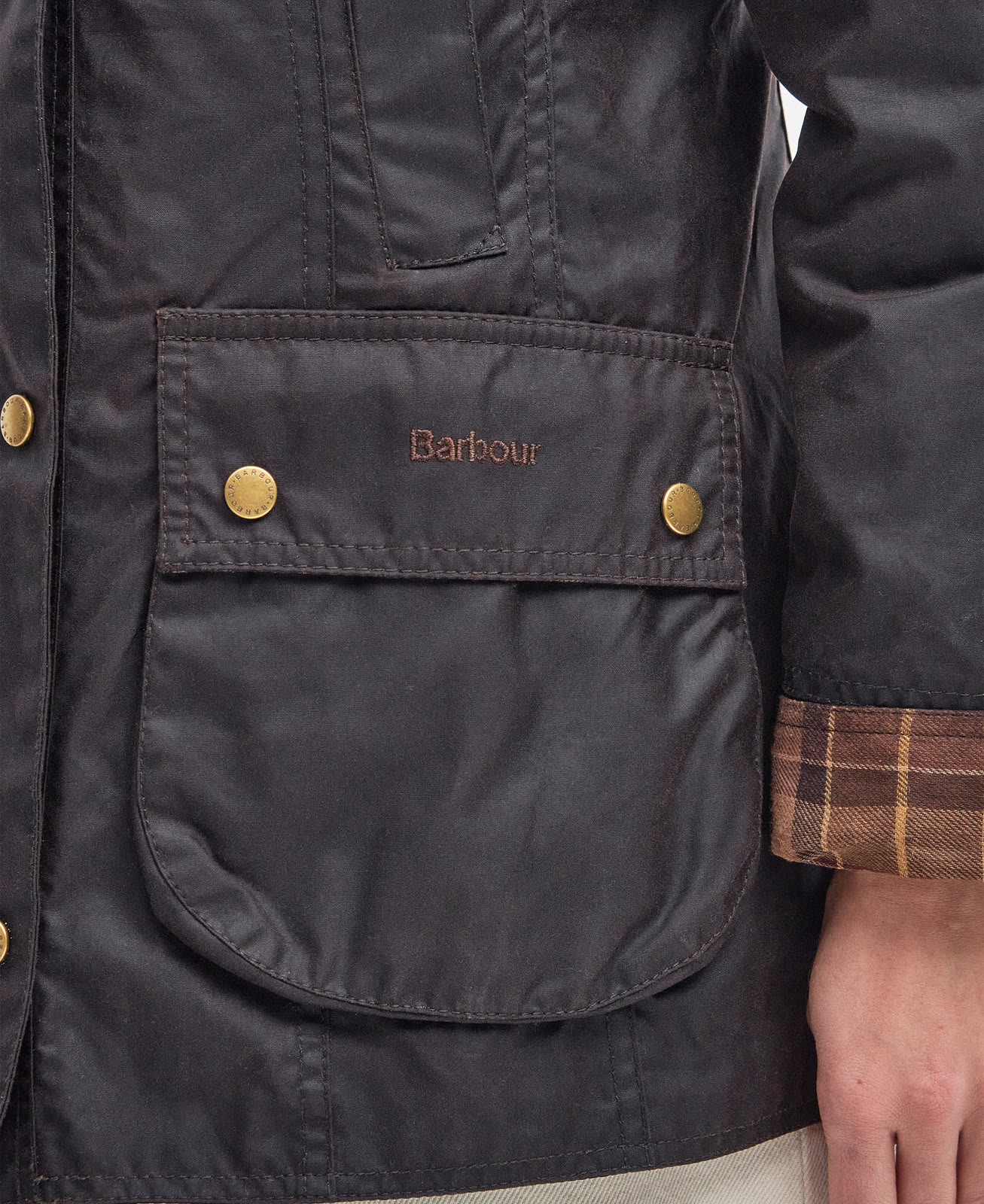 beadnell-wax-jacket-navy-femme-LWX0667RU52_05detaile_light Beadnell Wax Jacket Rustic