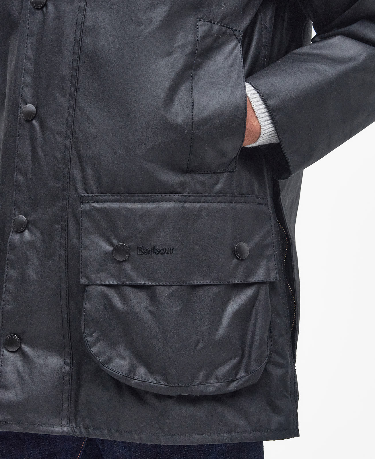 beaufort-wax-jacket-sage-homme-MWX0017BK91_05detailc_light Beaufort Wax Jacket Black