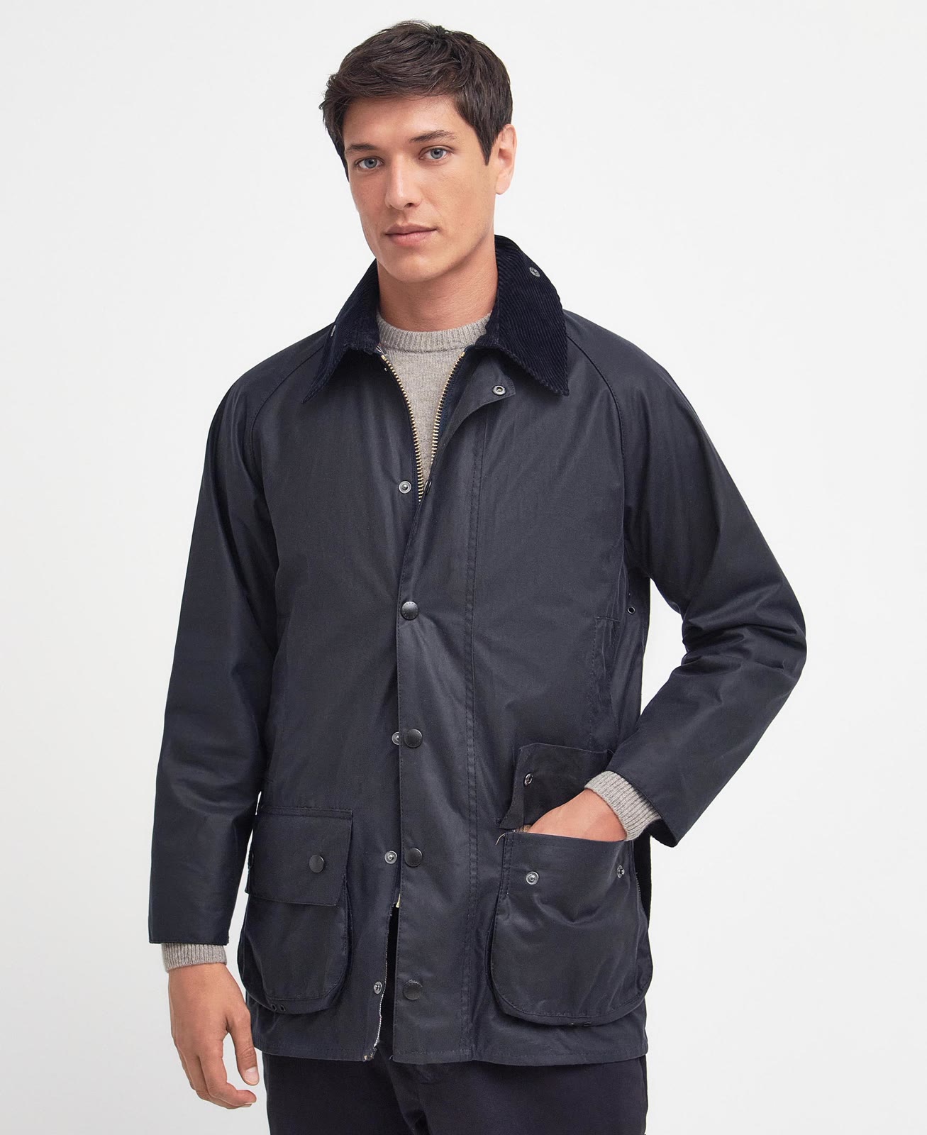 beaufort-wax-jacket-sage-homme-MWX0017NY91_01front_light Beaufort Wax Jacket Navy