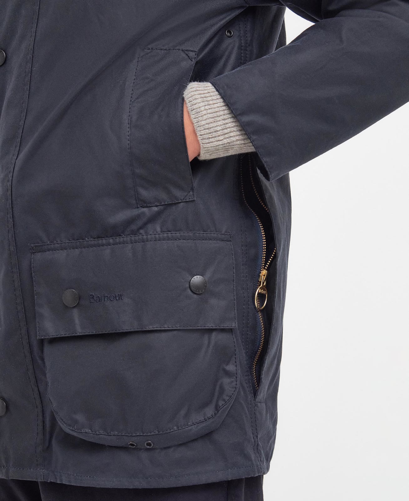 beaufort-wax-jacket-sage-homme-MWX0017NY91_05detailc_light Beaufort Wax Jacket Navy