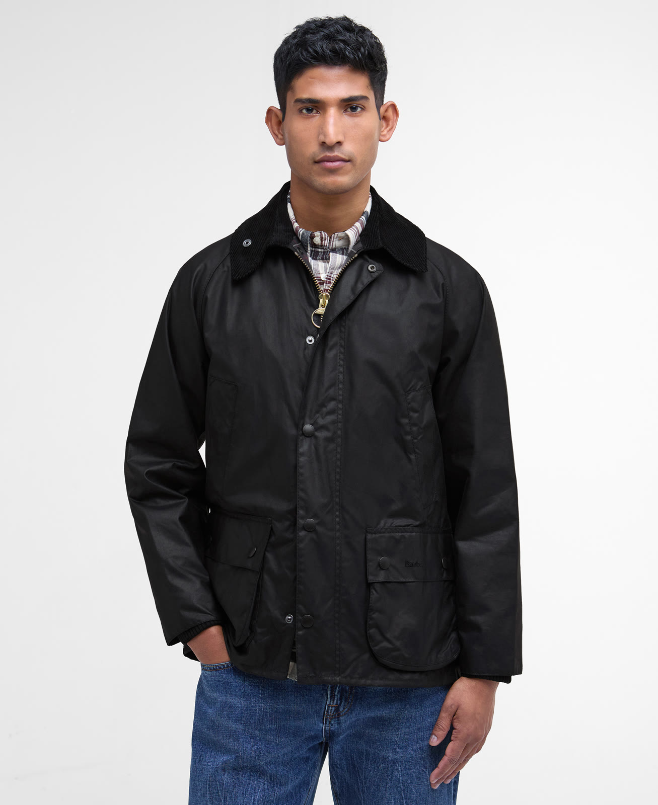 bedale-wax-jacket-sage-homme-MWX0018BK91_01front_light Bedale Wax Jacket Black