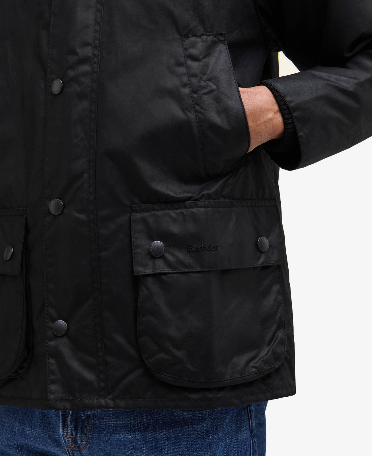 bedale-wax-jacket-sage-homme-MWX0018BK91_05detaild_light Bedale Wax Jacket Black