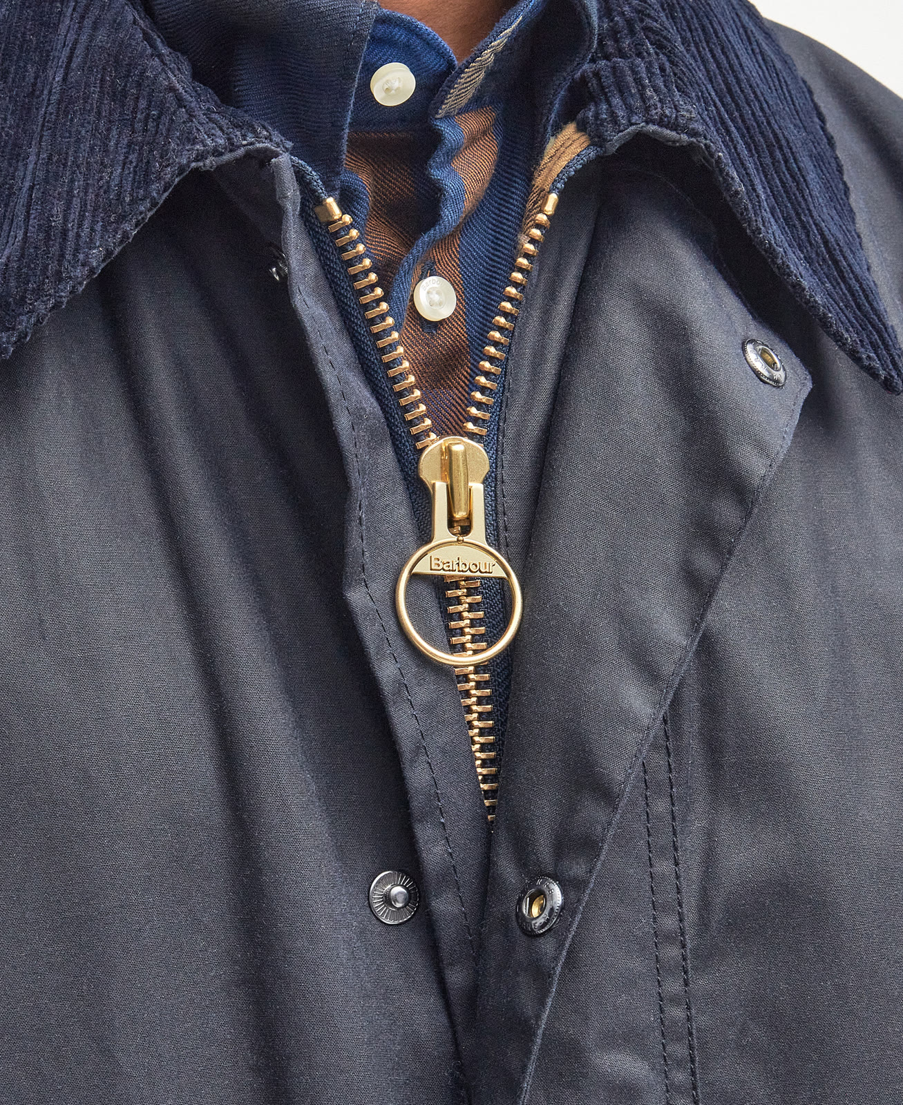border-wax-jacket-sage-homme-MWX0008NY91_05detailc_light Border Wax Jacket Navy