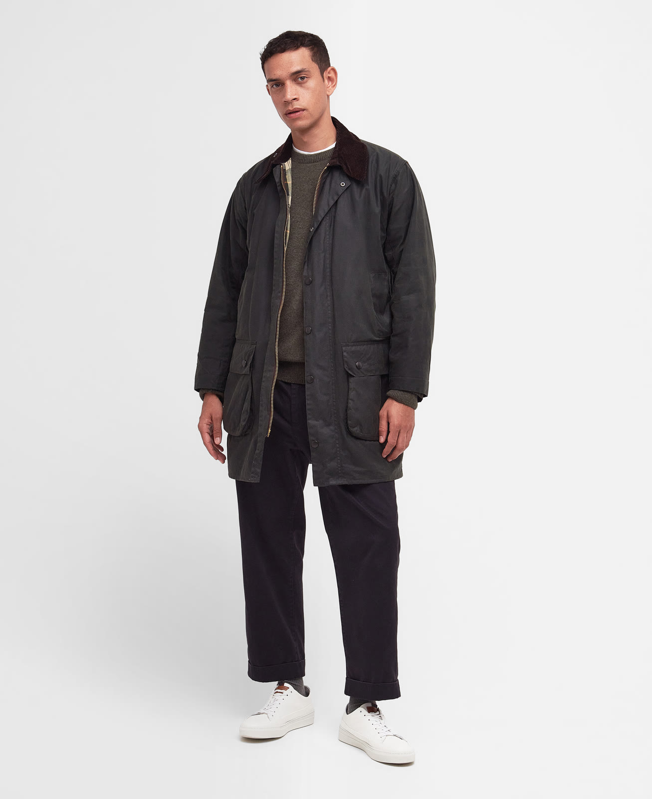 border-wax-jacket-sage-homme-MWX0008SG91_03getthelook_light Border Wax Jacket Sage