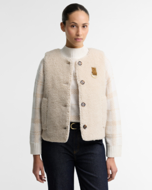 Bowes Fleece Gilet Ecru