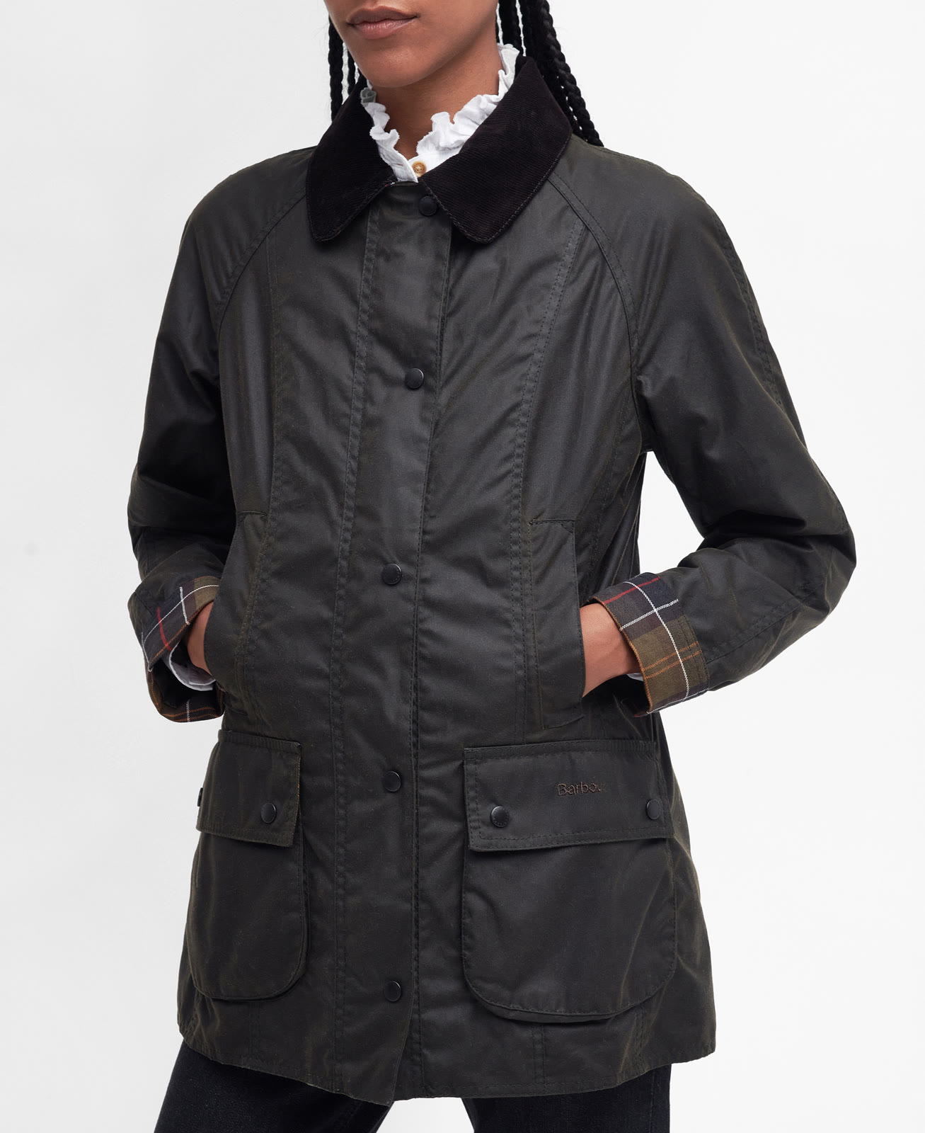 classic-beadnell-wax-jacket-olive-femme-LWX0668OL71_05detailc_light Classic Beadnell Wax Jacket Olive