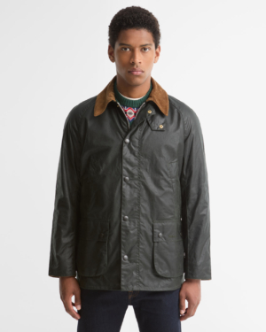 Festive Ashby Wax Jacket Sage/Evergreen