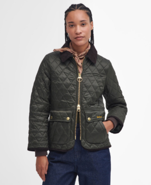 Fitted Beadnell Quilted Jacket Sage/Ancient