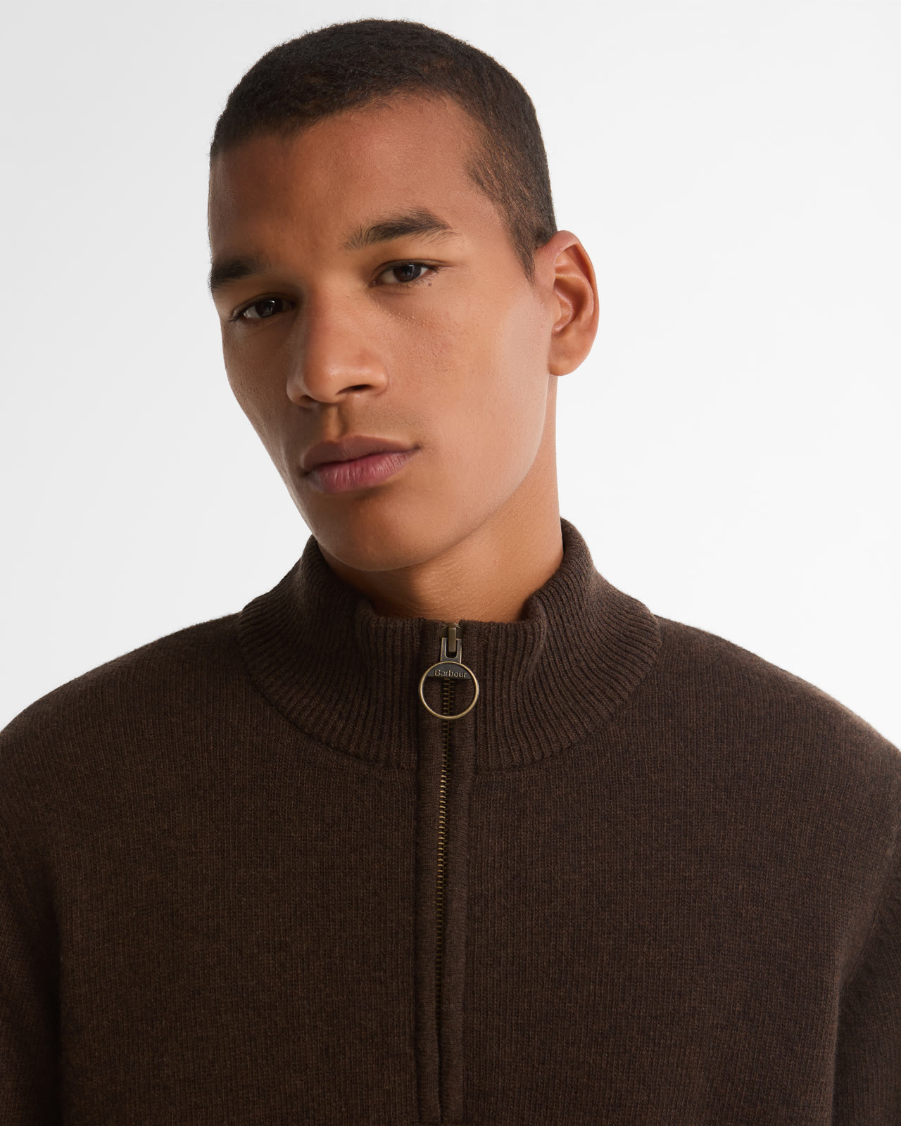 holden-half-zip-knitted-jumper-olive-marl-homme-MKN0837BR17_4a_light Holden Half Zip Knitted Jumper Dark Oak