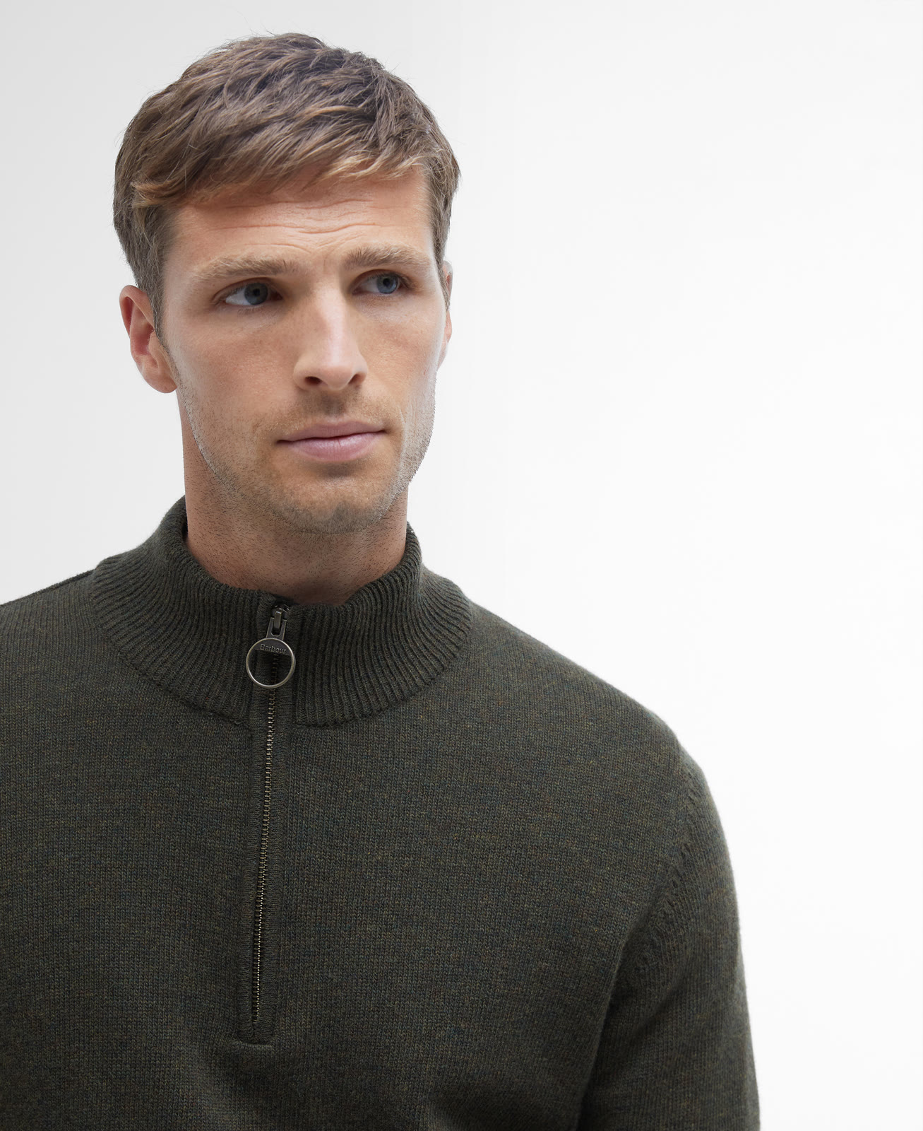 holden-half-zip-knitted-jumper-olive-marl-homme-MKN0837OL91_05detaila_light Holden Half Zip Knitted Jumper Olive Marl