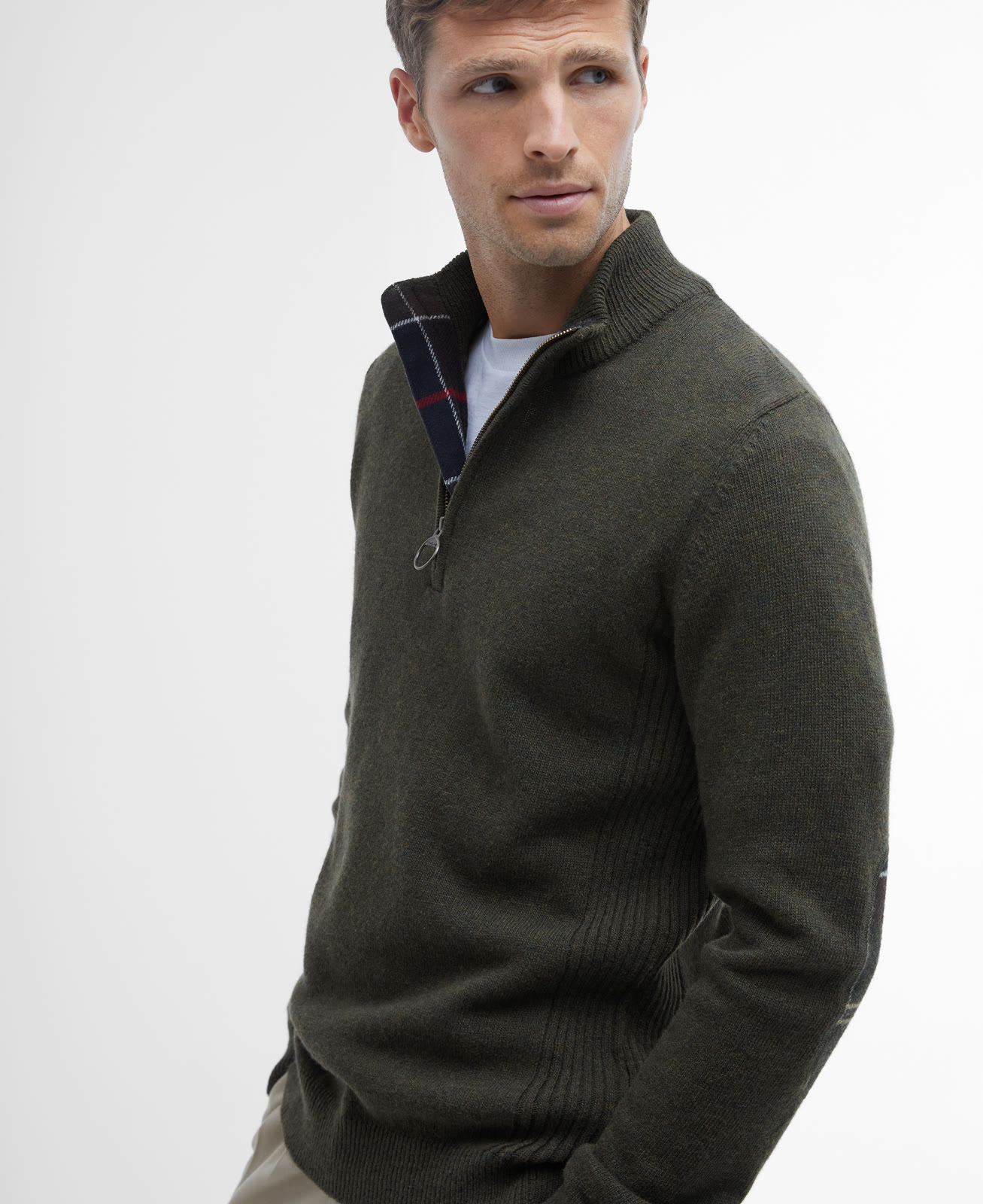 holden-half-zip-knitted-jumper-olive-marl-homme-MKN0837OL91_05detailb_light Holden Half Zip Knitted Jumper Olive Marl