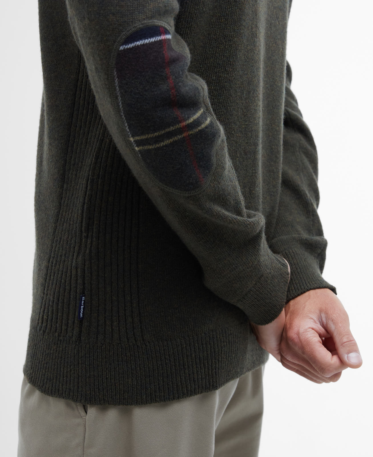 holden-half-zip-knitted-jumper-olive-marl-homme-MKN0837OL91_05detailc_light Holden Half Zip Knitted Jumper Olive Marl