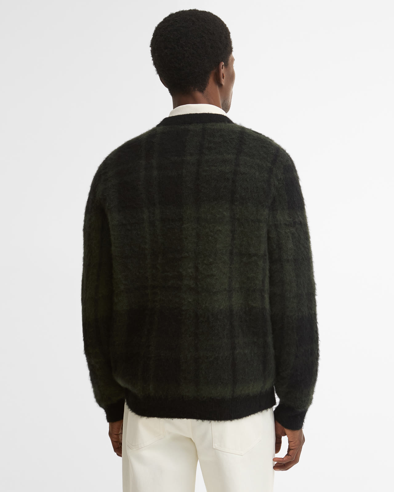 hunham-tartan-v-neck-knitted-jumper-black-homme-MKN1739BK31_3_light Hunham Tartan V-Neck Knitted Jumper Black