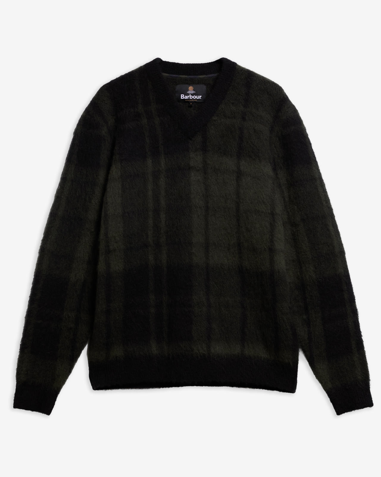 hunham-tartan-v-neck-knitted-jumper-black-homme-MKN1739BK31_5_light Hunham Tartan V-Neck Knitted Jumper Black