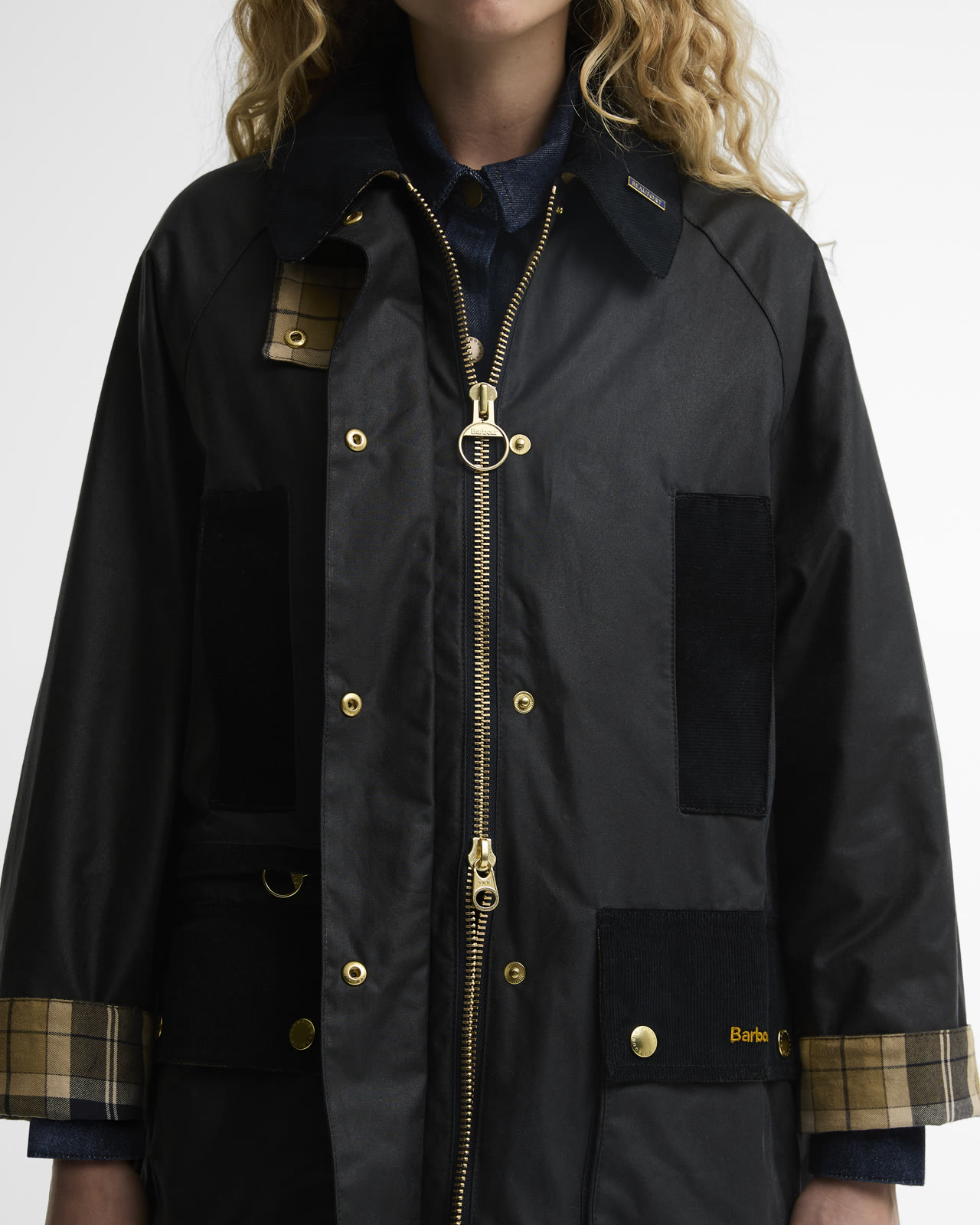 icons-modern-beaufort-wax-jacket-olive-classic-femme-LWX1583NY92_4b_light Icons Modern Beaufort Wax Jacket Navy/Birchwood