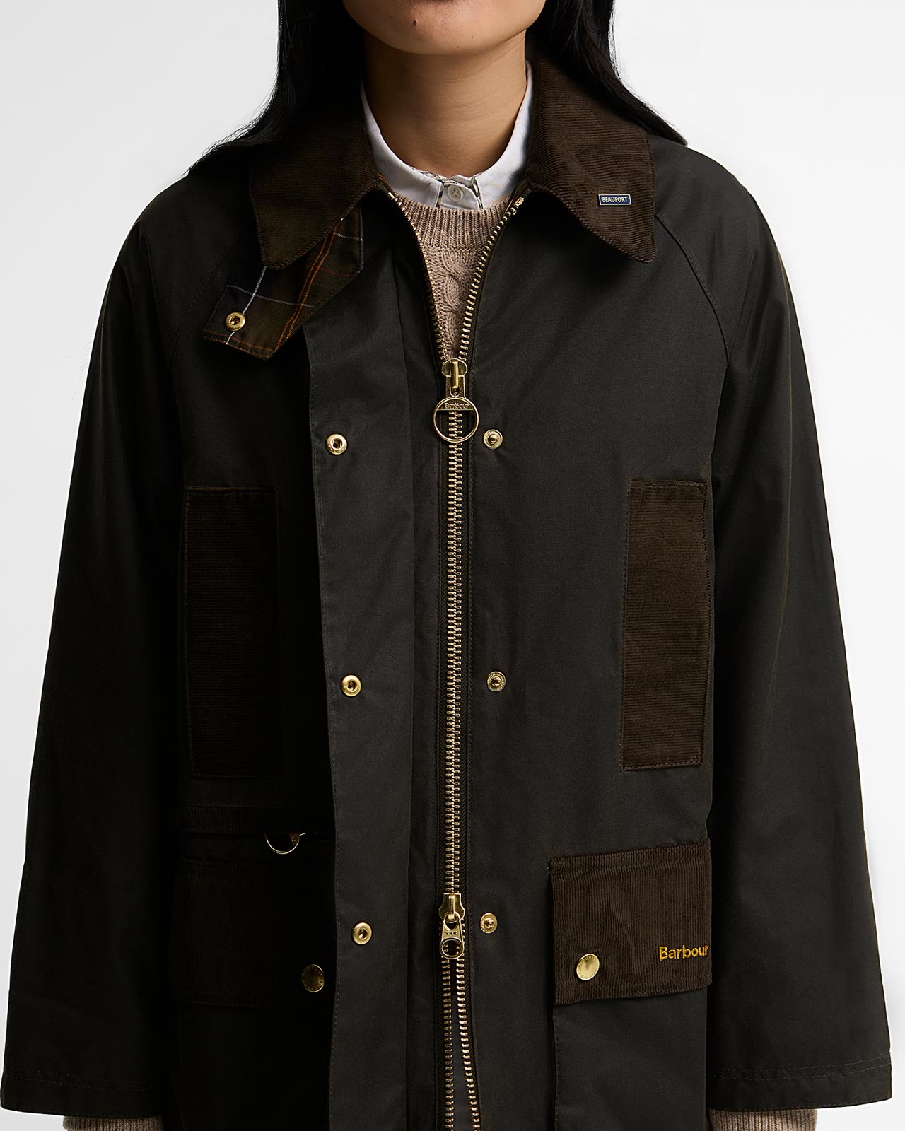 icons-modern-beaufort-wax-jacket-olive-classic-femme-LWX1583OL71_05detailb_light Icons Modern Beaufort Wax Jacket Olive/Classic