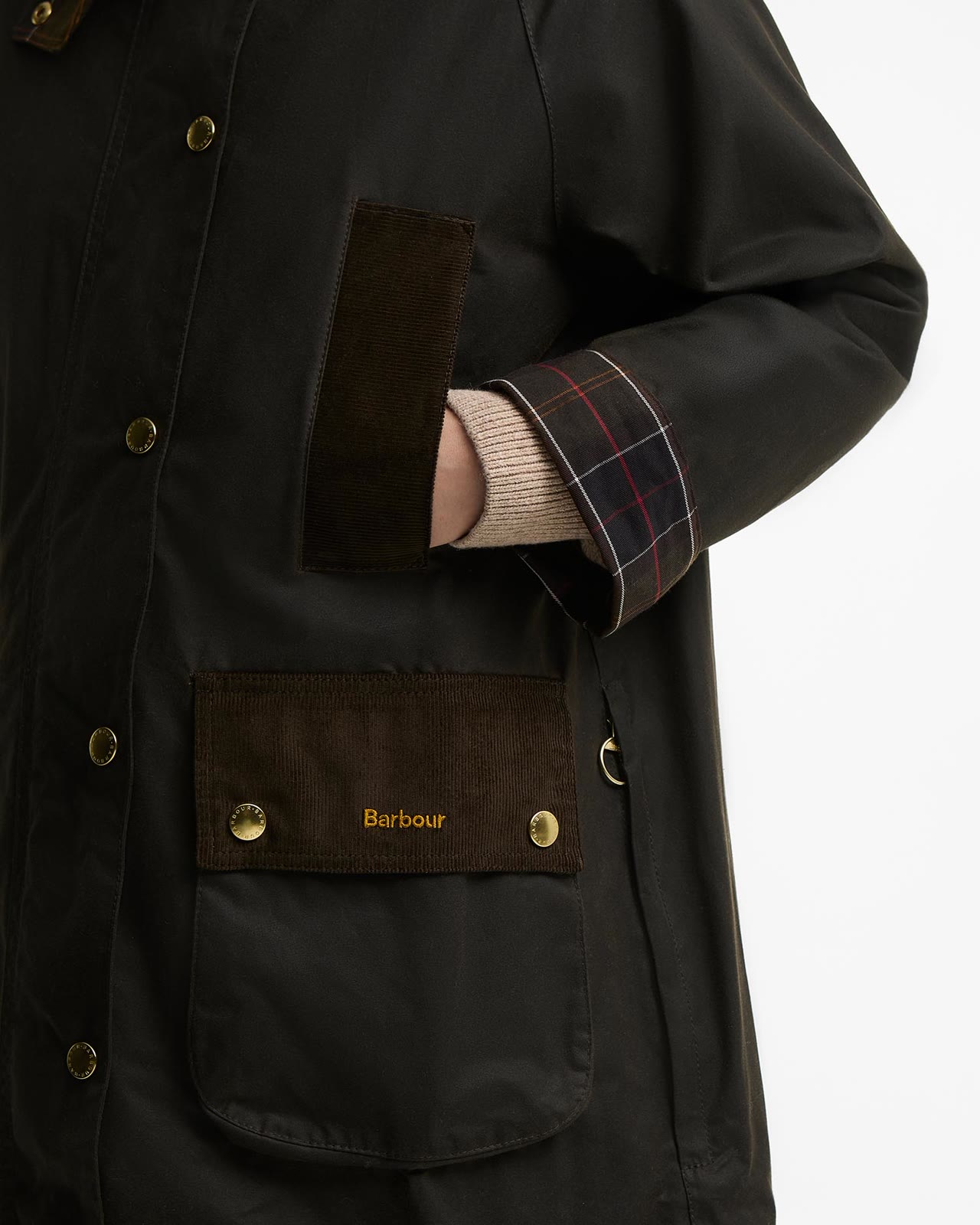 icons-modern-beaufort-wax-jacket-olive-classic-femme-LWX1583OL71_05detailc_light Icons Modern Beaufort Wax Jacket Olive/Classic