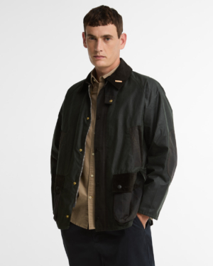 Icons Patch Bedale Wax Jacket Sage