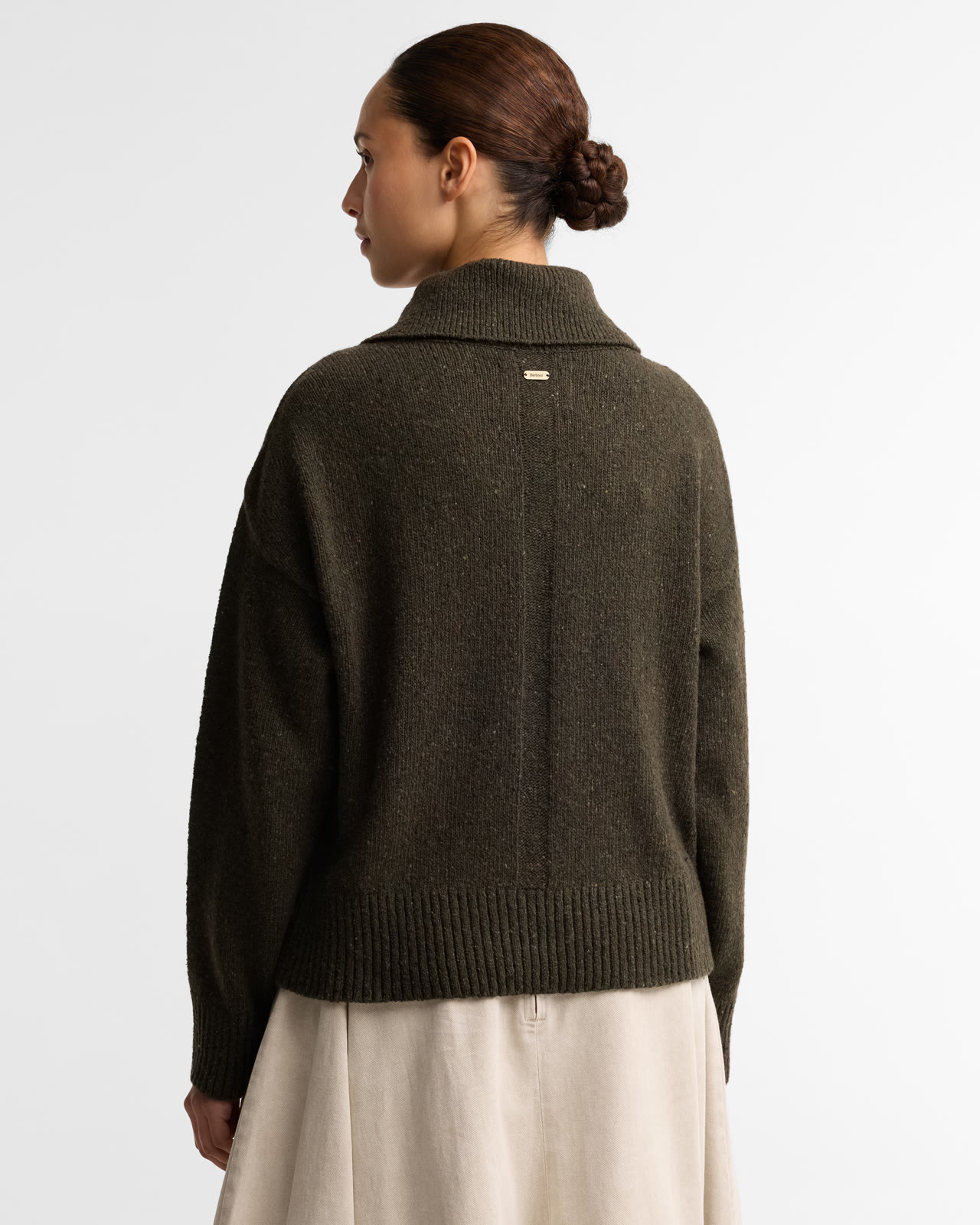 lavensdale-half-zip-fleck-knitted-jumper-olive-femme-LKN1579OL71_3_light Lavensdale Half Zip Fleck Knitted Jumper Olive