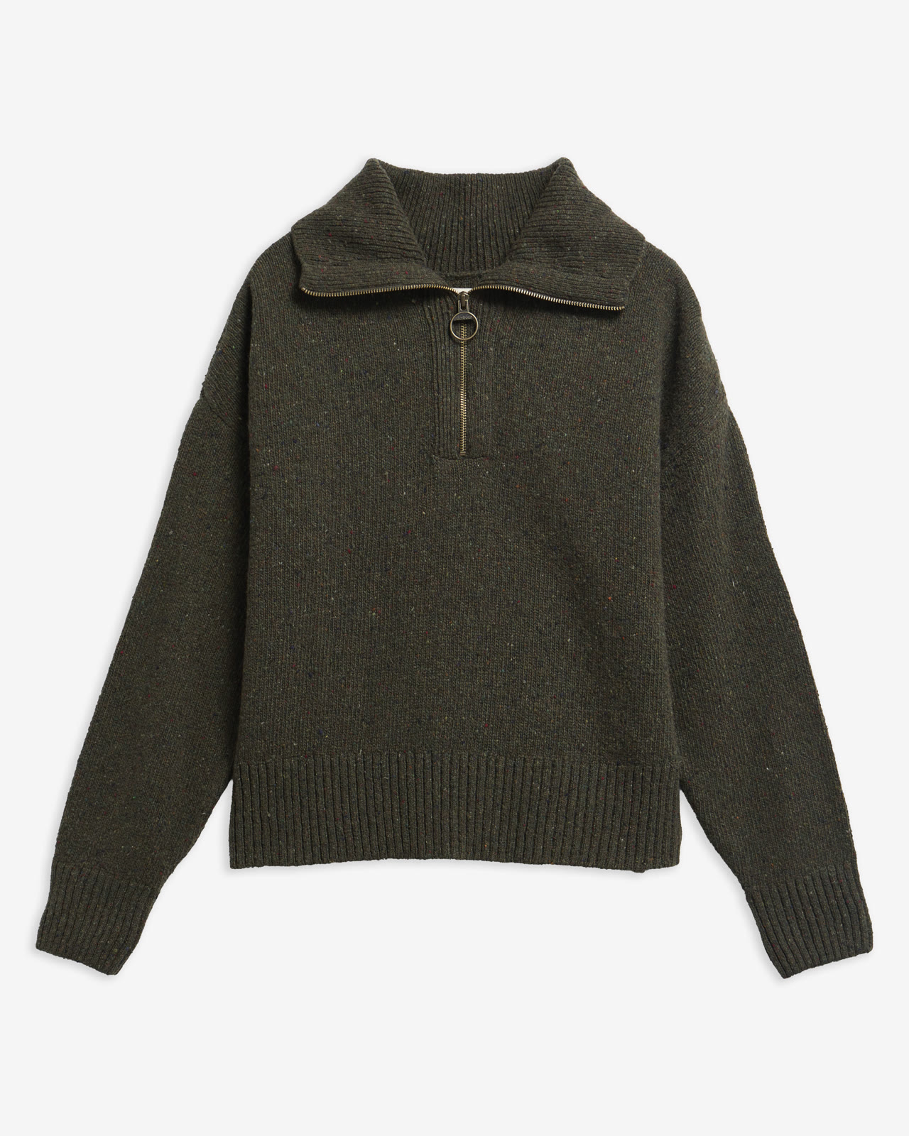 lavensdale-half-zip-fleck-knitted-jumper-olive-femme-LKN1579OL71_5_light Lavensdale Half Zip Fleck Knitted Jumper Olive