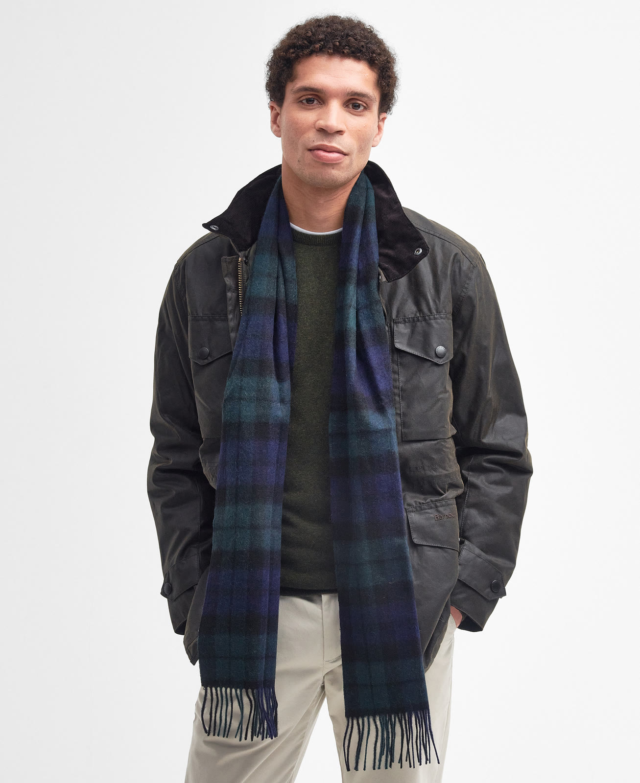new-check-tartan-scarf-evergreen-tartan-unisex-USC0137NY91_02flat_light New Check Tartan Scarf Black Watch
