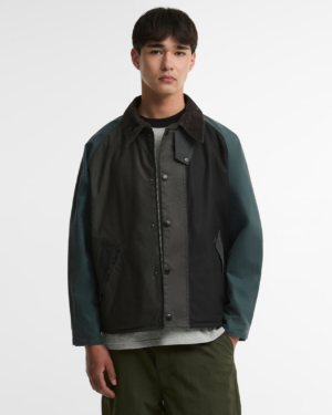 Patchwork Transport Wax Jacket Black Multi