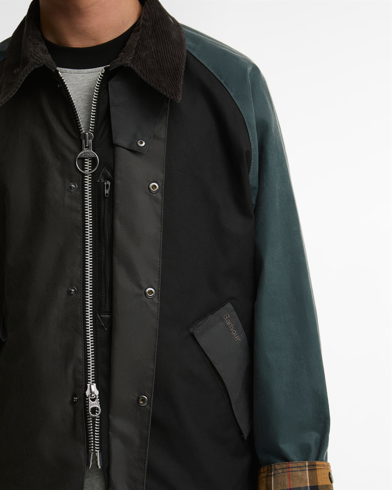 patchwork-transport-wax-jacket-black-multi-homme-MWX2499BK71_4b_light Patchwork Transport Wax Jacket Black Multi