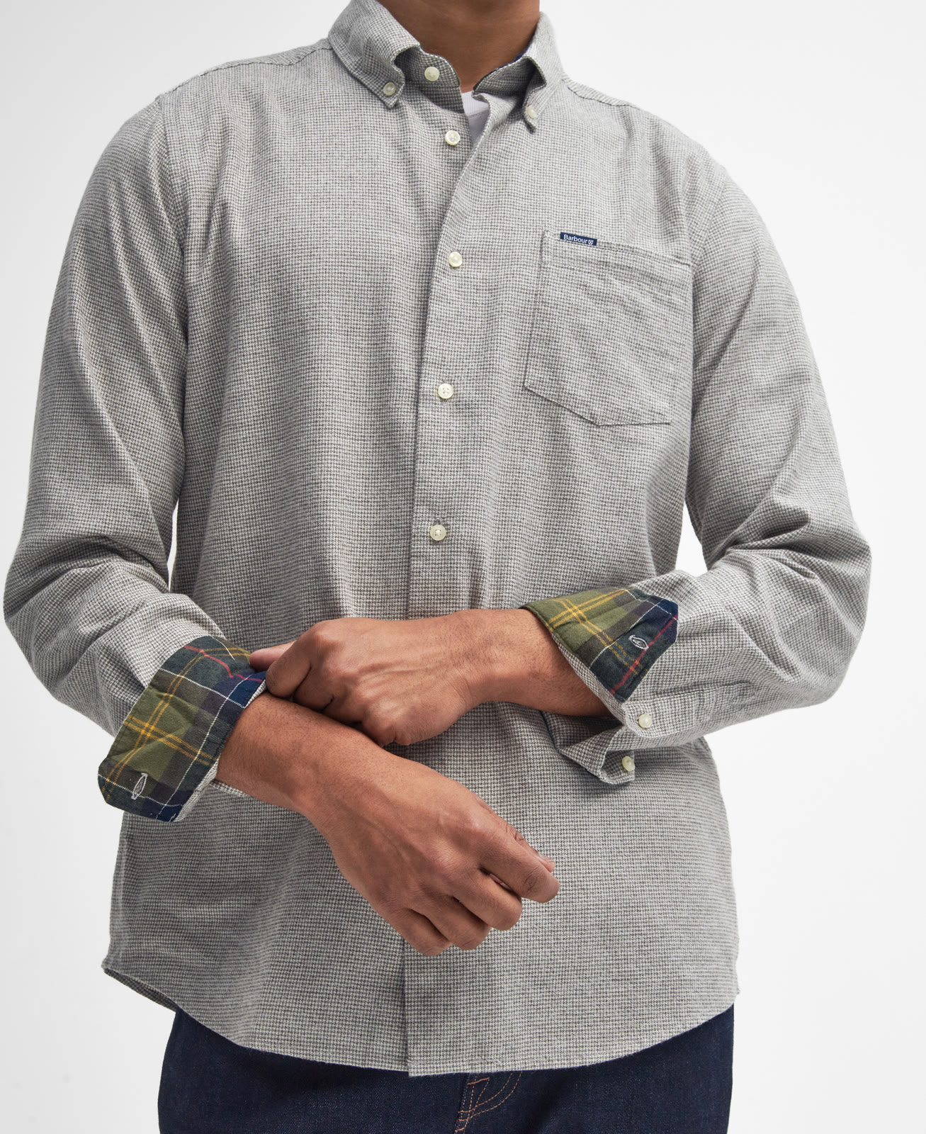 turner-tailored-houndstooth-shirt-olive-homme-MSH5367OL51_05detailc_light Turner Tailored Houndstooth Shirt Olive