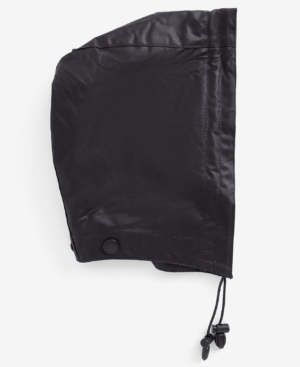 Waxed Cotton Plain Hood Black