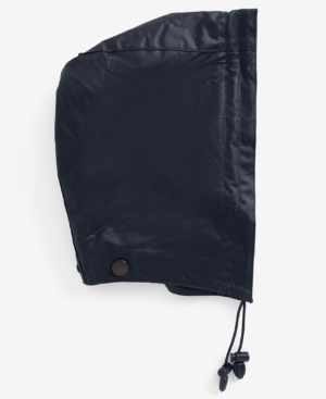 Waxed Cotton Plain Hood Navy