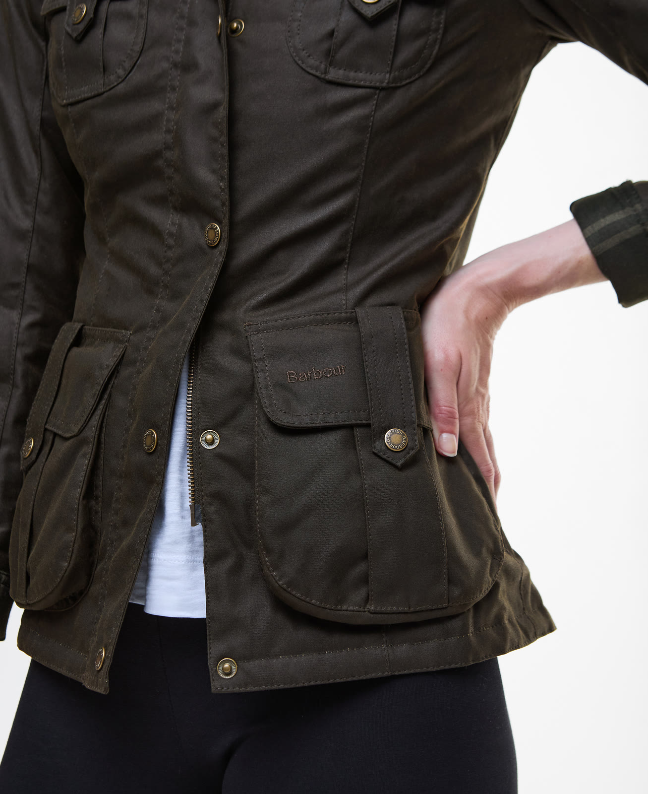 winter-defence-wax-jacket-olive-classic-femme-LWX1066OL51_05detaild_light Winter Defence Wax Jacket Olive/Classic